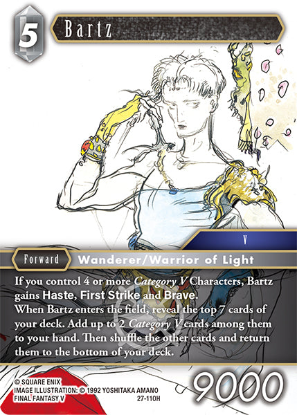 (110) Final Fantasy TCG Journey of Discovery Single: Bartz (27-110)  Hero