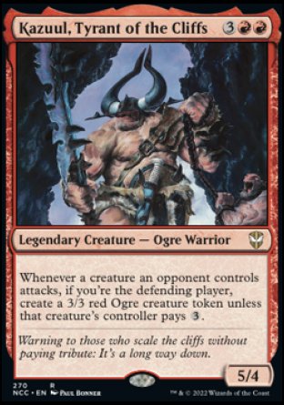 (270) Magic The Gathering Commander: Streets of New Capenna Single: Kazuul, Tyrant of the Cliffs  Rare
