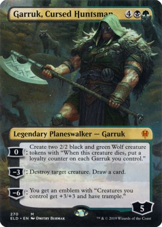 (270) Magic The Gathering Throne of Eldraine: Extras Single: Garruk, Cursed Huntsman Holo Mythic