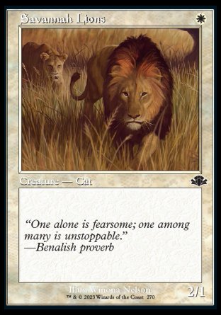 (270) Magic The Gathering Dominaria Remastered: Extras Single: Savannah Lions  Common