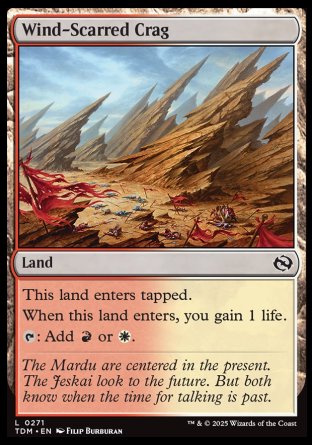 (271) Magic The Gathering Tarkir: Dragonstorm Single: Wind-Scarred Crag Holo Common
