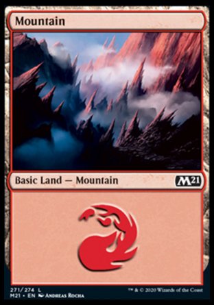 (271) Magic The Gathering Core 2021 Single: Mountain (V.3)  Land