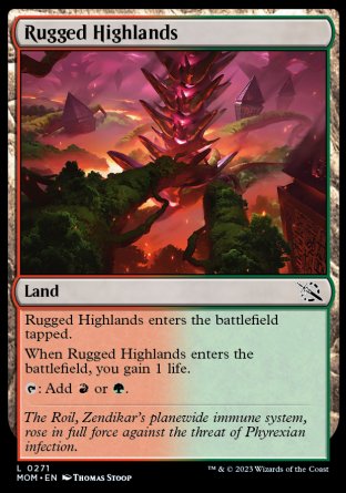(271) Magic The Gathering March of the Machine Single: Rugged Highlands Holo Common