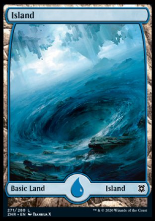 (271/280) Magic The Gathering Zendikar Rising Single: Island (V.3) Holo Land