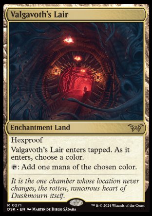 (271) Magic The Gathering Duskmourn: House of Horror Single: Valgavoth's Lair  Rare