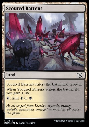 (272) Magic The Gathering March of the Machine Single: Scoured Barrens  Common