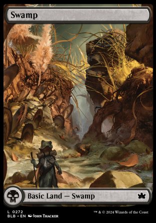 (272) Magic The Gathering Bloomburrow Single: Swamp (V.3) Holo Land