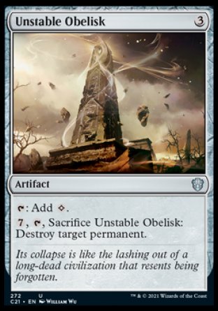 (272) Magic The Gathering Commander: Strixhaven Single: Unstable Obelisk  Uncommon