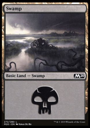 (272/280) Magic The Gathering Core 2020 Single: Swamp (V.4) Holo Land