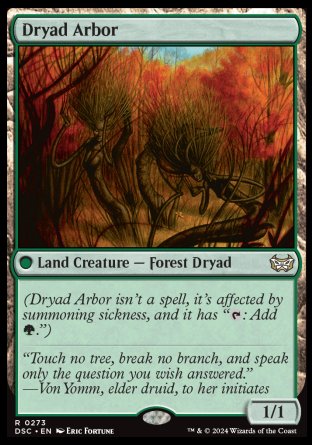 (273) Magic The Gathering Commander: Duskmourn: House of Horror Single: Dryad Arbor  Rare