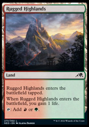 (273) Magic The Gathering Kamigawa: Neon Dynasty Single: Rugged Highlands  Common