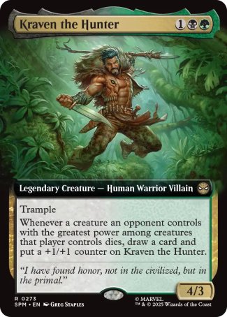 (273) Magic The Gathering Magic: The Gathering | Marvel's Spider-Man: Extras Single: Kraven the Hunter  Rare
