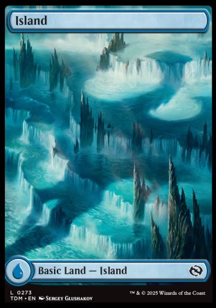 (273) Magic The Gathering Tarkir: Dragonstorm Single: Island (V.1) Holo Land