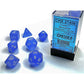 Chessex Translucent Polyhedral 7-Die Set: Frosted Blue / White