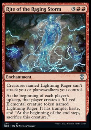 (274) Magic The Gathering Commander: Streets of New Capenna Single: Rite of the Raging Storm  Uncommon