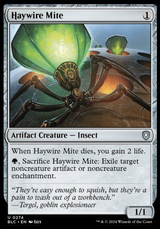 (274) Magic The Gathering Commander: Bloomburrow Single: Haywire Mite  Uncommon