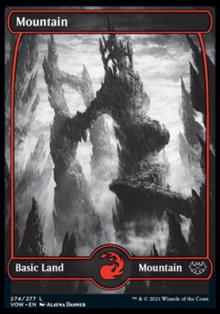 (274) Magic The Gathering Innistrad: Crimson Vow Single: Mountain (V.1) Holo Land