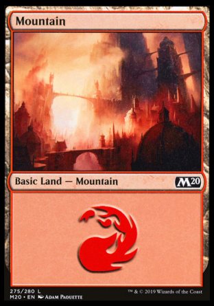 (275/280) Magic The Gathering Core 2020 Single: Mountain (V.3) Holo Land