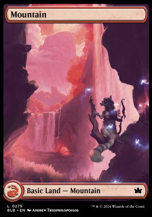(275) Magic The Gathering Bloomburrow Single: Mountain (V.2) Holo Land