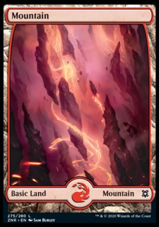 (275/280) Magic The Gathering Zendikar Rising Single: Mountain (V.1) Holo Land