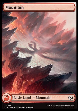 (275) Magic The Gathering Tarkir: Dragonstorm Single: Mountain (V.1) Holo Land