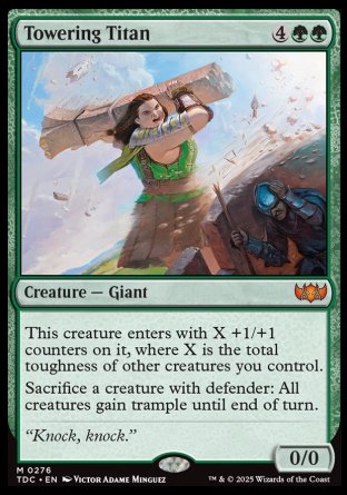 (276) Magic The Gathering Commander: Tarkir: Dragonstorm Single: Towering Titan  Mythic