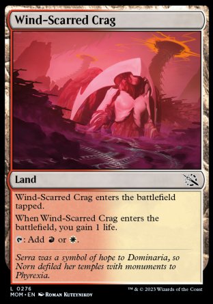 (276) Magic The Gathering March of the Machine Single: Wind-Scarred Crag Holo Common