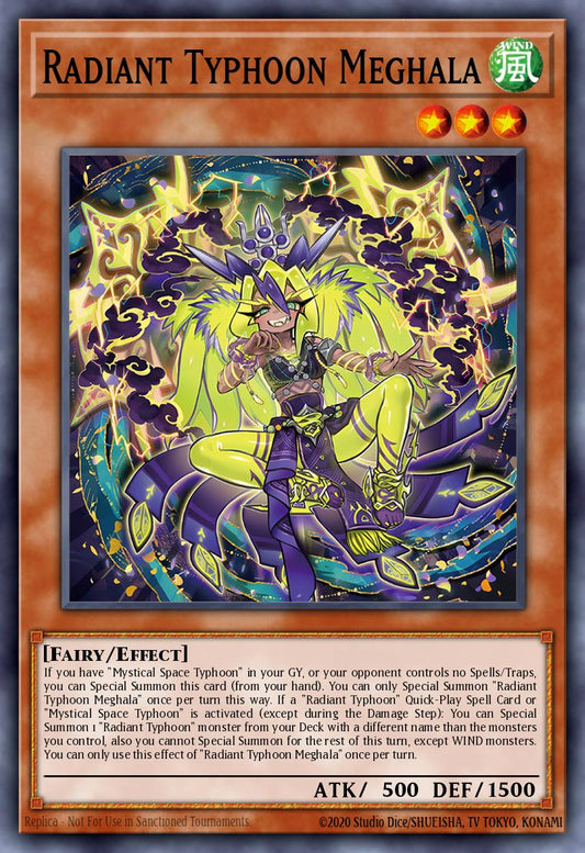 (012) YuGiOh TCG DOOD: Doom of Dimensions Single: Radiant Typhoon Meghala  Super Rare
