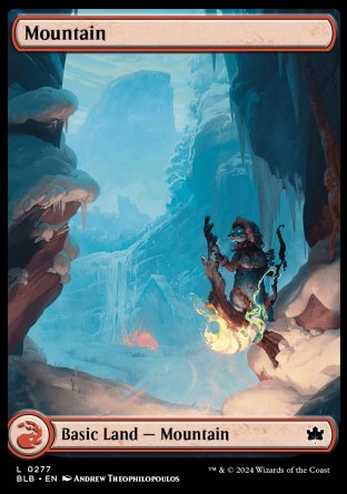 (277) Magic The Gathering Bloomburrow Single: Mountain (V.4) Holo Land