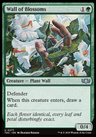 (277) Magic The Gathering Commander: Tarkir: Dragonstorm Single: Wall of Blossoms  Uncommon