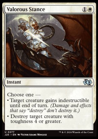 (277) Magic The Gathering Foundations Jumpstart Single: Valorous Stance  Uncommon