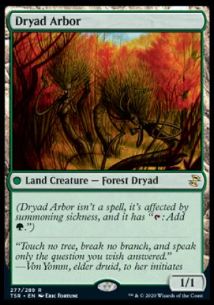 (277/289) Magic The Gathering Time Spiral Remastered Single: Dryad Arbor Holo Rare