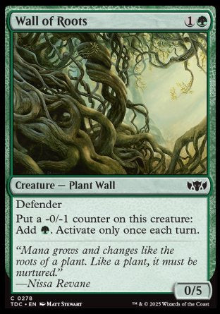 (278) Magic The Gathering Commander: Tarkir: Dragonstorm Single: Wall of Roots  Common