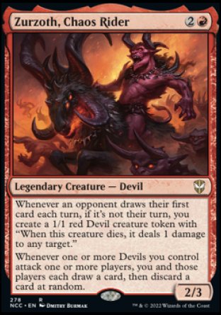 (278) Magic The Gathering Commander: Streets of New Capenna Single: Zurzoth, Chaos Rider  Rare