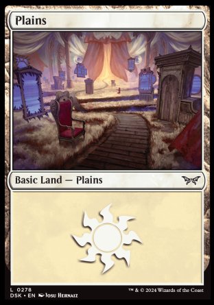 (278) Magic The Gathering Duskmourn: House of Horror Single: Plains (V.2) Holo Land