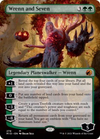 (278) Magic The Gathering Innistrad: Midnight Hunt: Extras Single: Wrenn and Seven Holo Mythic