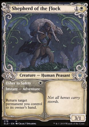 (278) Magic The Gathering Throne of Eldraine: Extras Single: Shepherd of the Flock // Usher to Safety Holo Uncommon