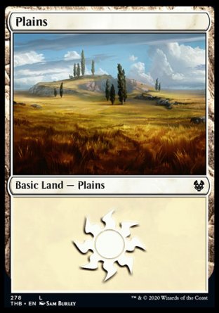 (278) Magic The Gathering Theros Beyond Death: Extras Single: Plains (V.1)  Land