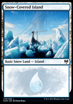 (278/285) Magic The Gathering Kaldheim Single: Snow-Covered Island (V.1) Holo Land