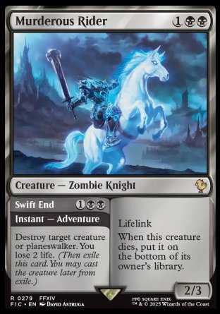 (279) Magic The Gathering Commander: Magic: The Gathering - FINAL FANTASY Single: Murderous Rider // Swift End  Rare