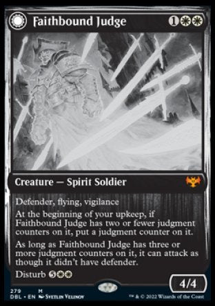 (279) Magic The Gathering Innistrad: Double Feature Single: Faithbound Judge // Sinner's Judgment  Mythic