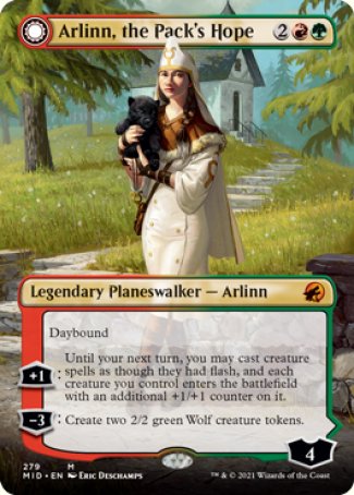 (279) Magic The Gathering Innistrad: Midnight Hunt: Extras Single: Arlinn, the Pack's Hope // Arlinn, the Moon's Fury (V.1)  Mythic