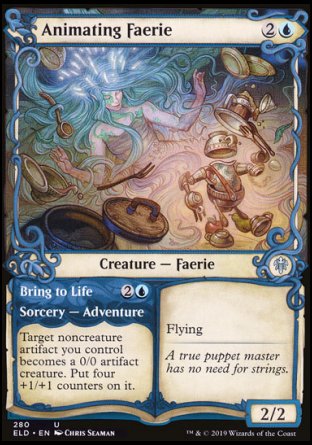 (280) Magic The Gathering Throne of Eldraine: Extras Single: Animating Faerie // Bring to Life  Uncommon