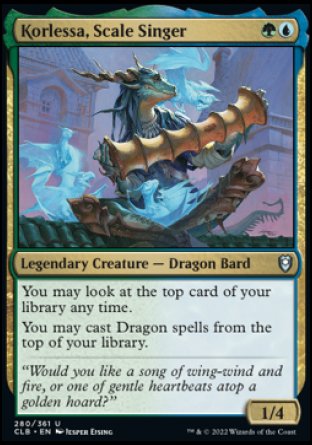 (280) Magic The Gathering Commander Legends: Battle for Baldur's Gate Single: Korlessa, Scale Singer Holo Uncommon