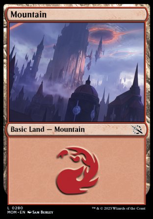 (280) Magic The Gathering March of the Machine Single: Mountain (V.1) Holo Land