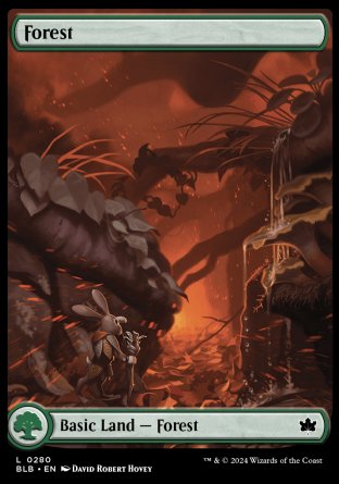 (280) Magic The Gathering Bloomburrow Single: Forest (V.3)  Land