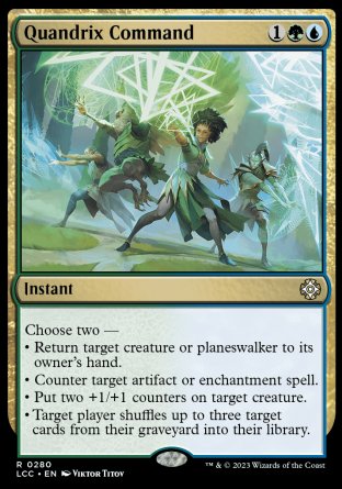 (280) Magic The Gathering Commander: The Lost Caverns of Ixalan Single: Quandrix Command  Rare