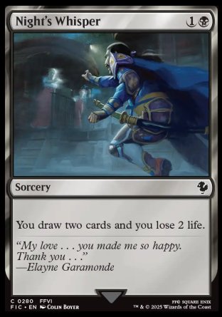 (280) Magic The Gathering Commander: Magic: The Gathering - FINAL FANTASY Single: Night's Whisper  Common