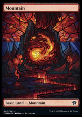 (280) Magic The Gathering Dominaria United Single: Mountain (V.4) Holo Land