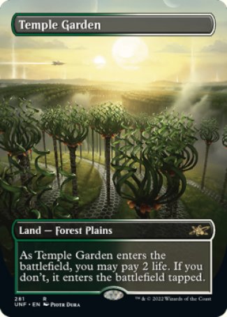 (281) Magic The Gathering Unfinity: Extras Single: Temple Garden (V.1)  Rare